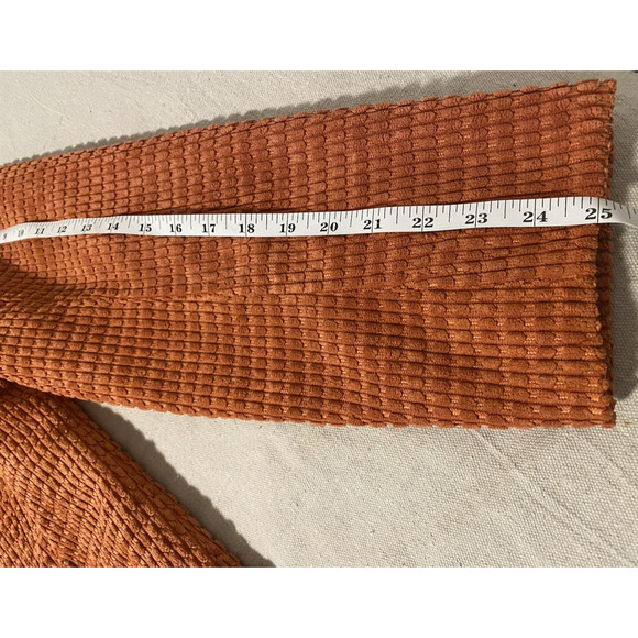 UBU Jacket Womens XL Extra-Large Orange Waffle Weave Cottage Core Fall Jacket - Picture 14 of 15